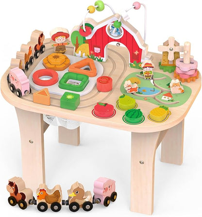 Montessori Learning Toy with Bead Maze, Shape Sorter