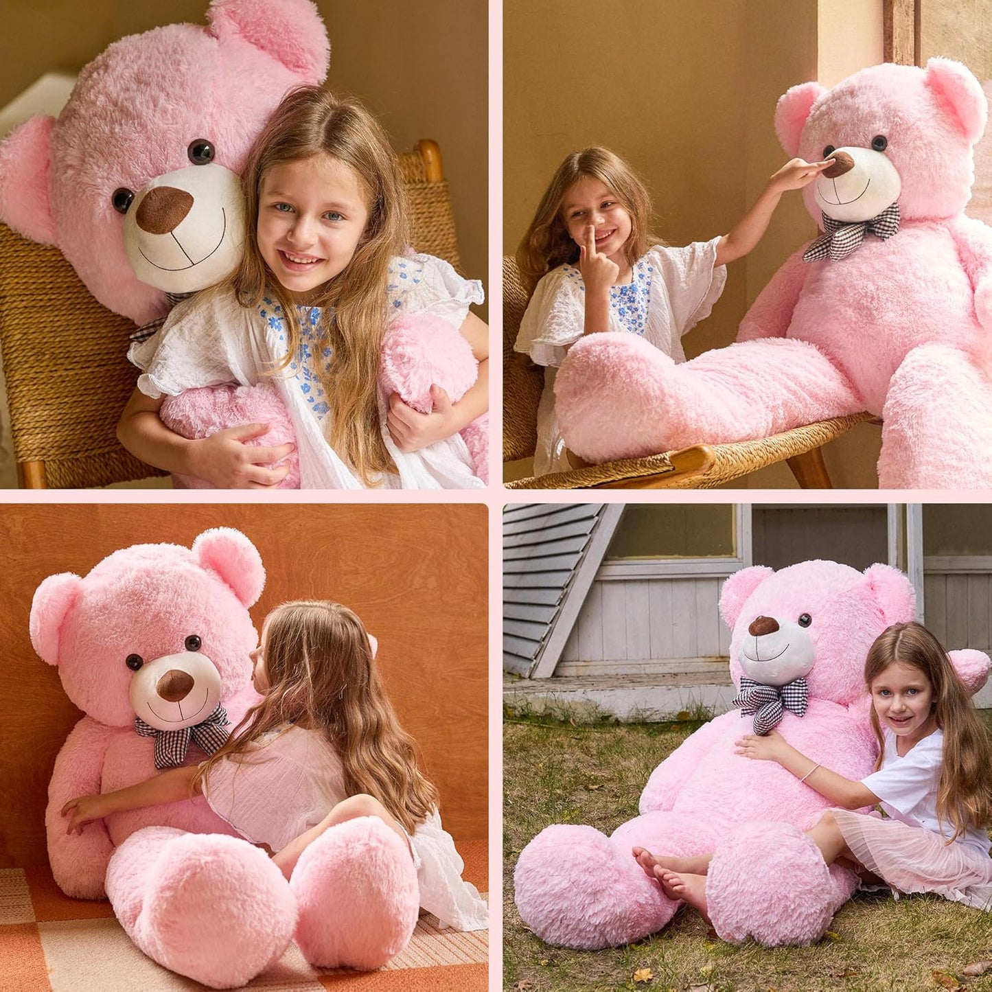 Pink Soft Plush Life Size Bear Toy